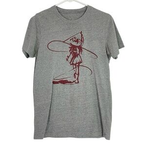 Lincoln Outfitters Cowgirl Tee Tshirt Womens Size Small Lasso Crewneck SS Gray